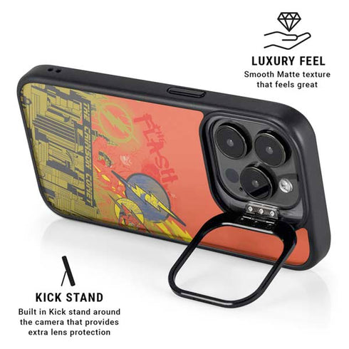 DC Comics The Flash City Collage Art iPhone 16 Pro Kickstand Case
